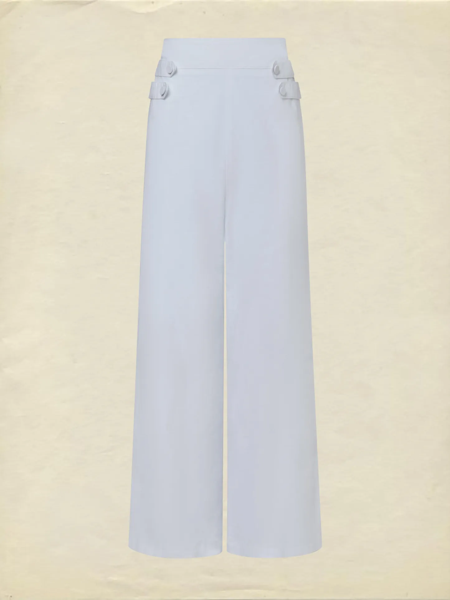Cotton Pants, Plain, French Vintage, White - White