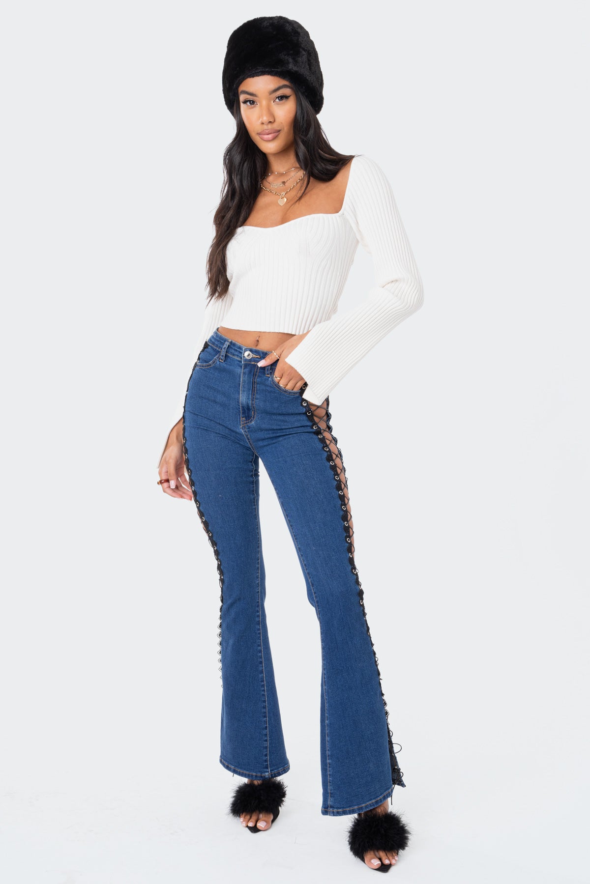 Robbie Sweetheart Knitted Top - CREAM