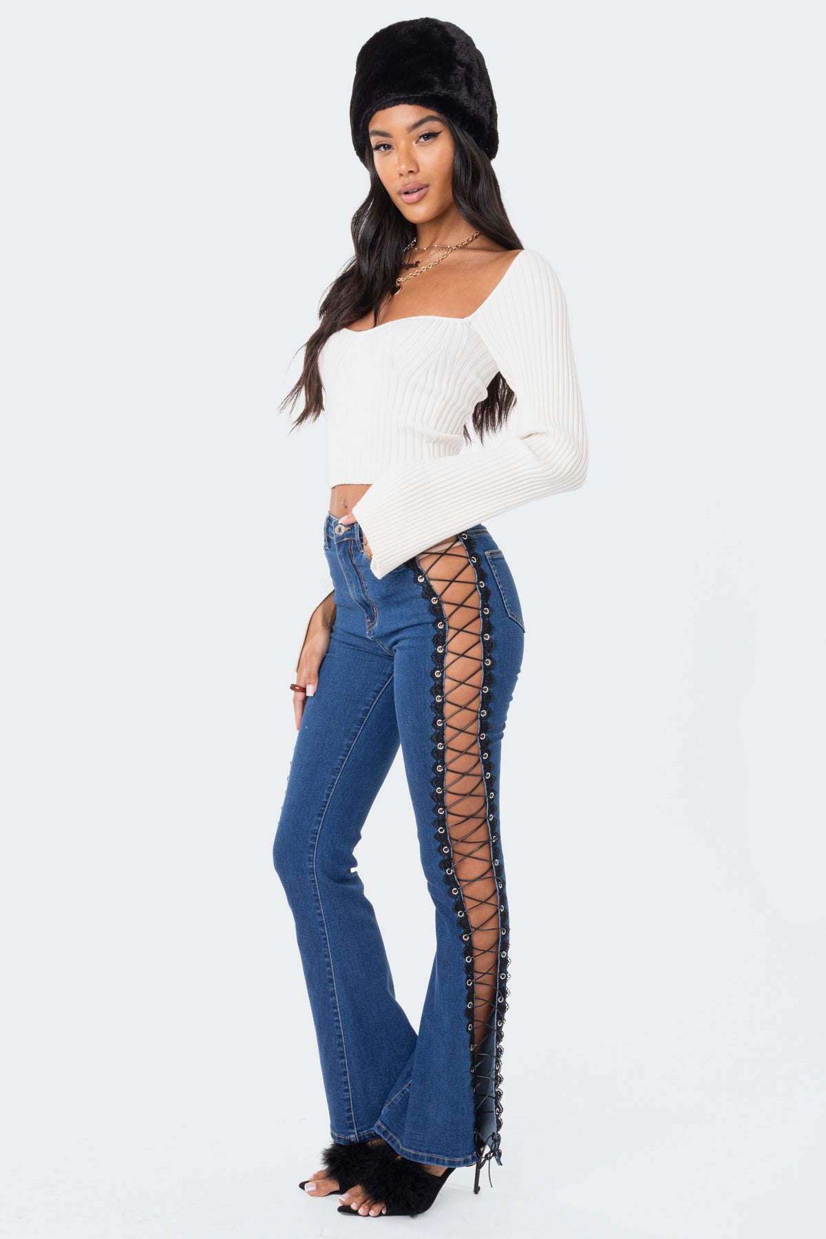 Robbie Sweetheart Knitted Top - CREAM