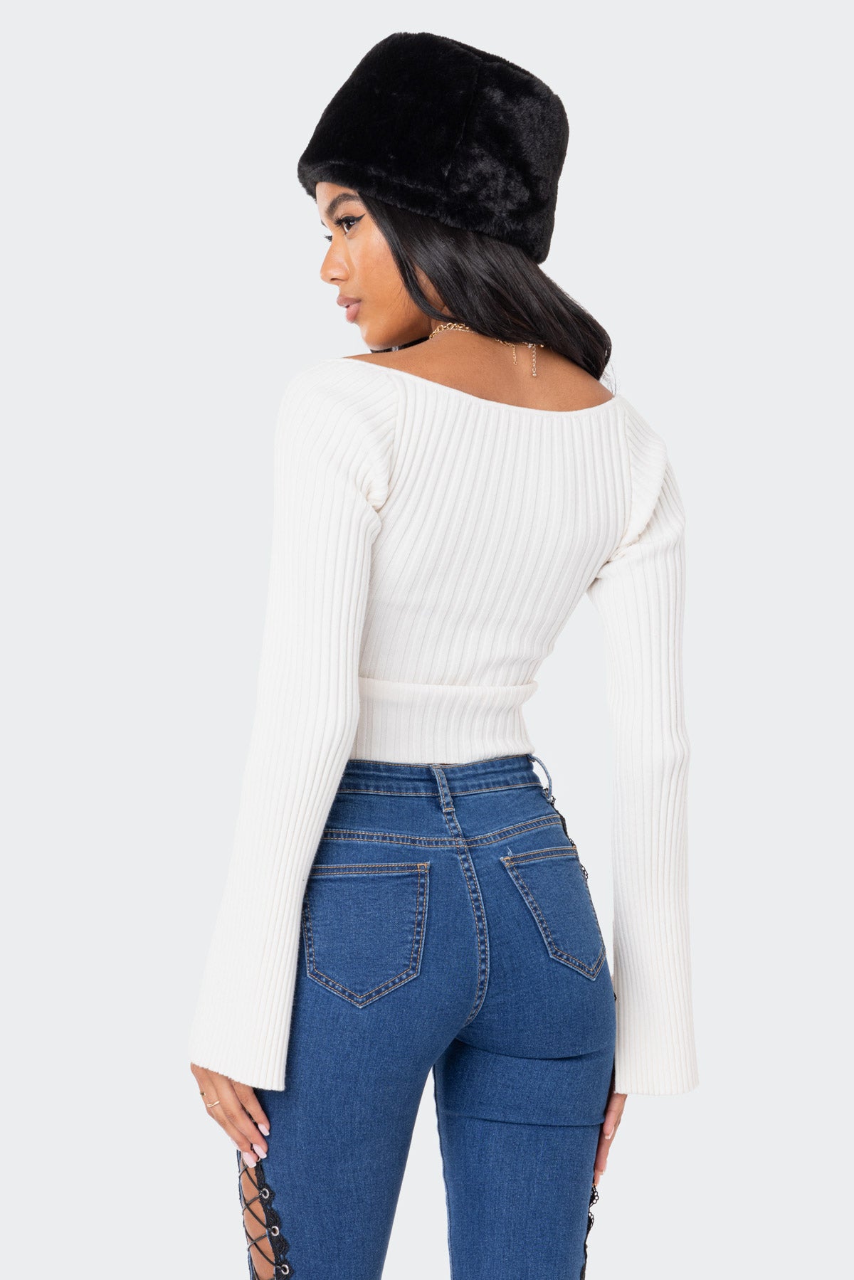 Robbie Sweetheart Knitted Top - CREAM