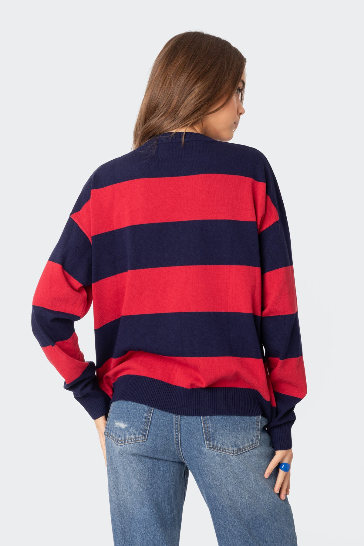 Logan Light Knit Oversized Sweater - RED