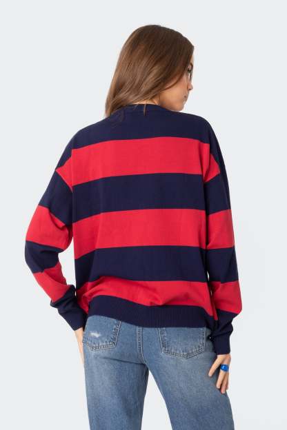 Logan Light Knit Oversized Sweater - RED