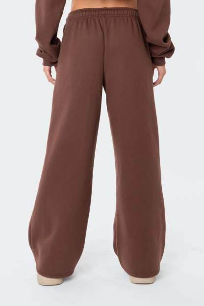 Brenna Low Rise Wide Sweatpants - BROWN