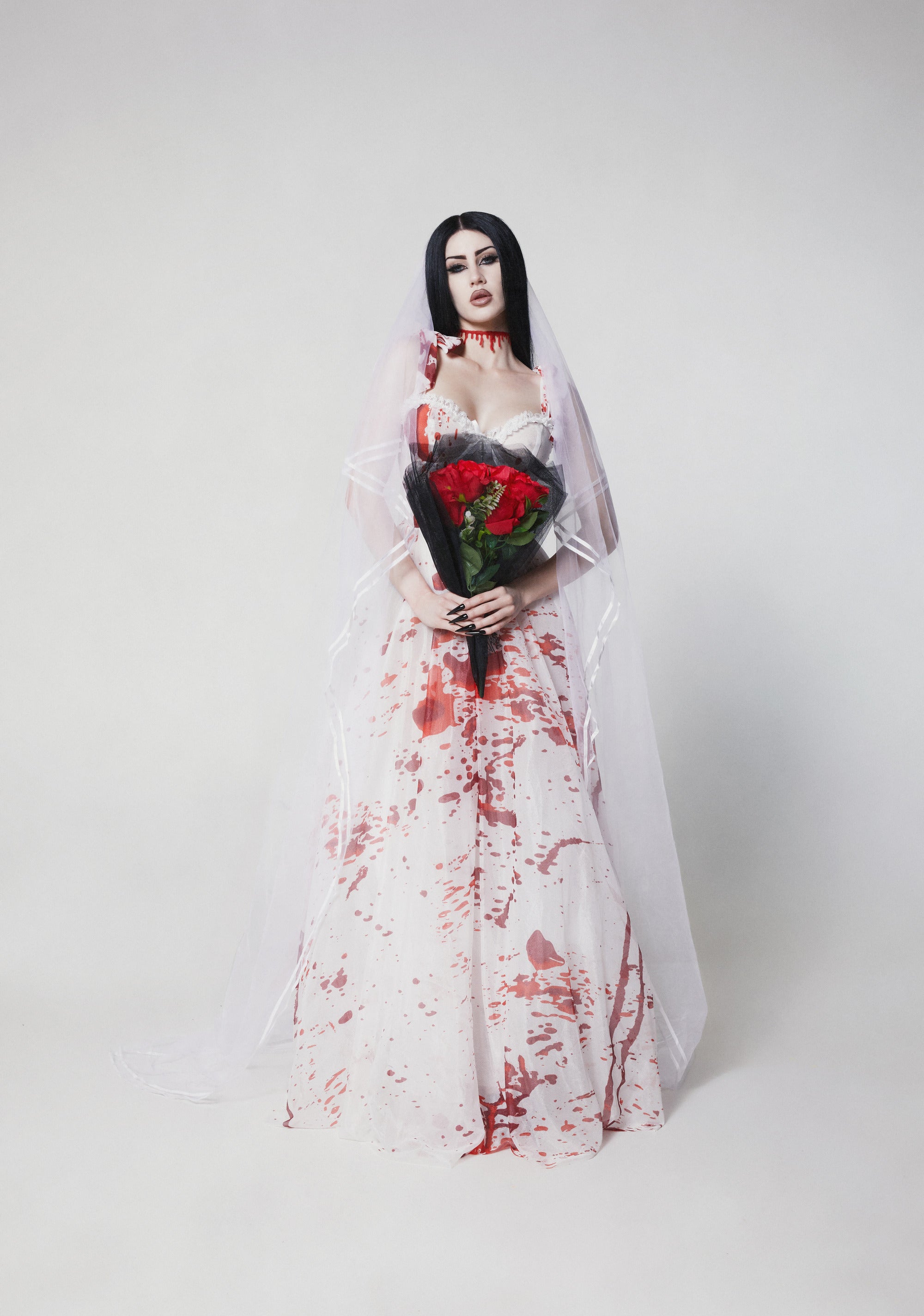 Dance with Death Maxi Dress - Scream Queen - WHITE
