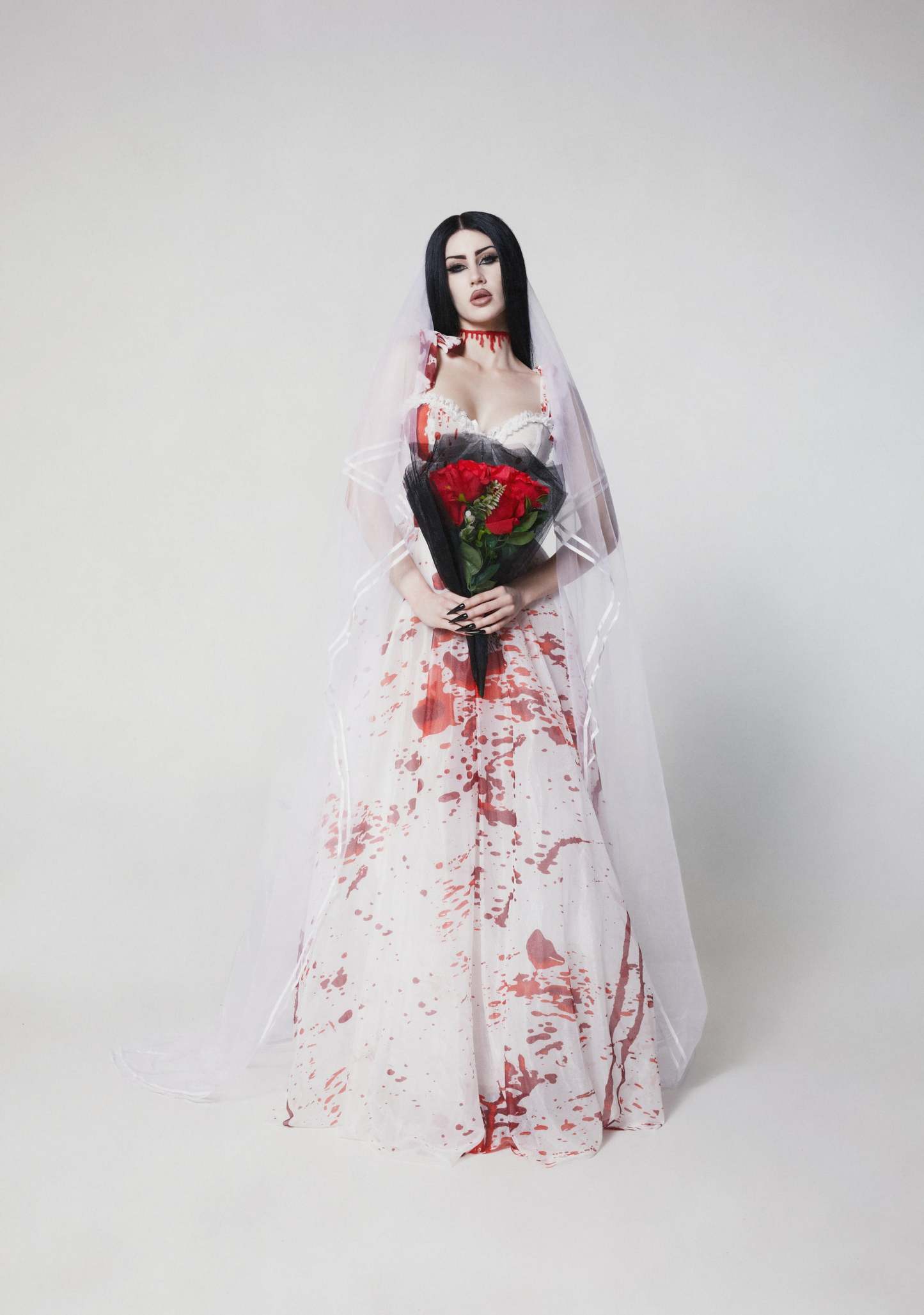 Dance with Death Maxi Dress - Scream Queen - WHITE