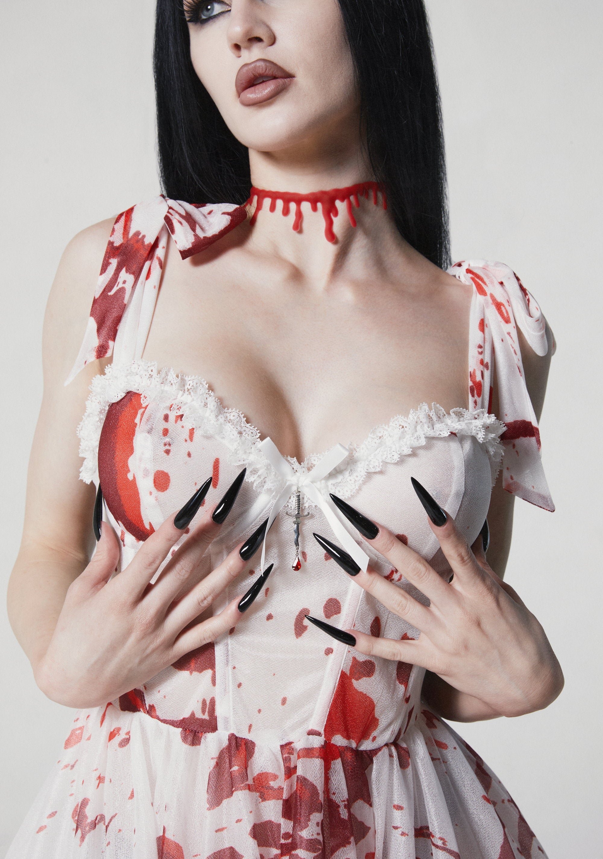 Dance with Death Maxi Dress - Scream Queen - WHITE