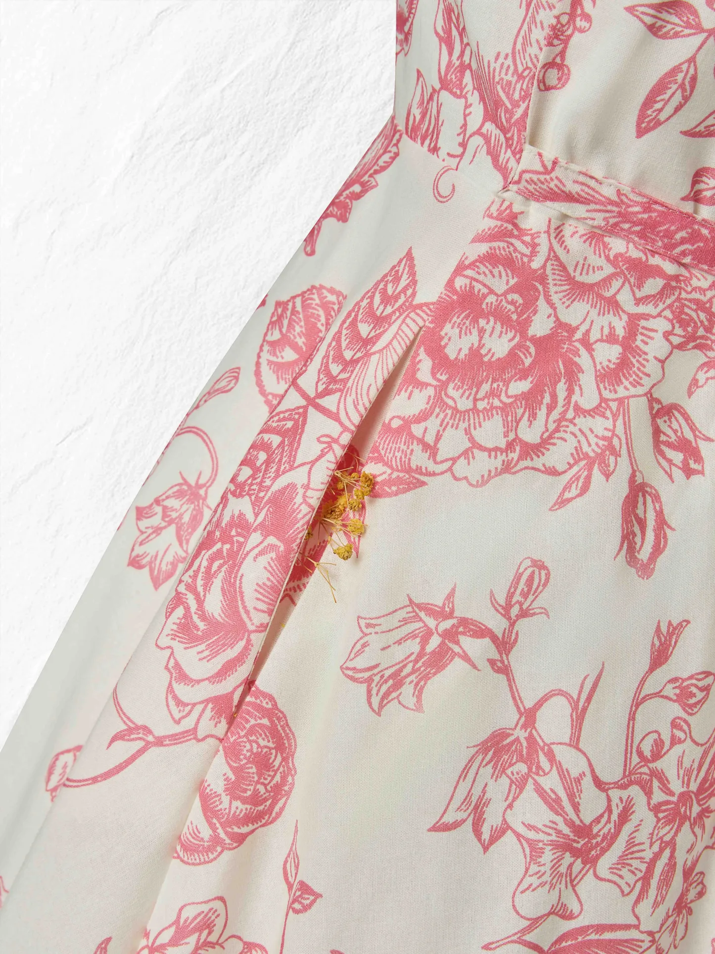 Maxi Cotton Dress, Sleeveless, Sweetheart Neck, Floral, Suspenders, Vacation, Vintage, Apricot - Apricot