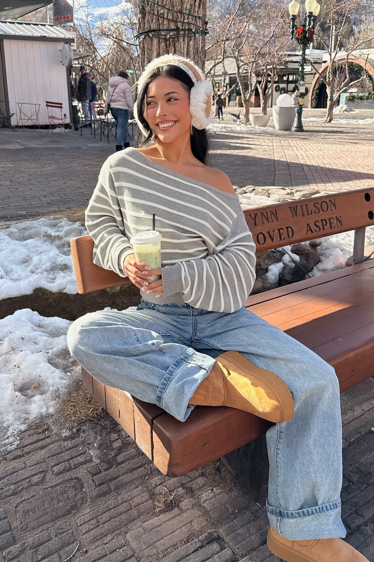 Mika Off Shoulder Oversized Sweater - GRAY-MELANGE