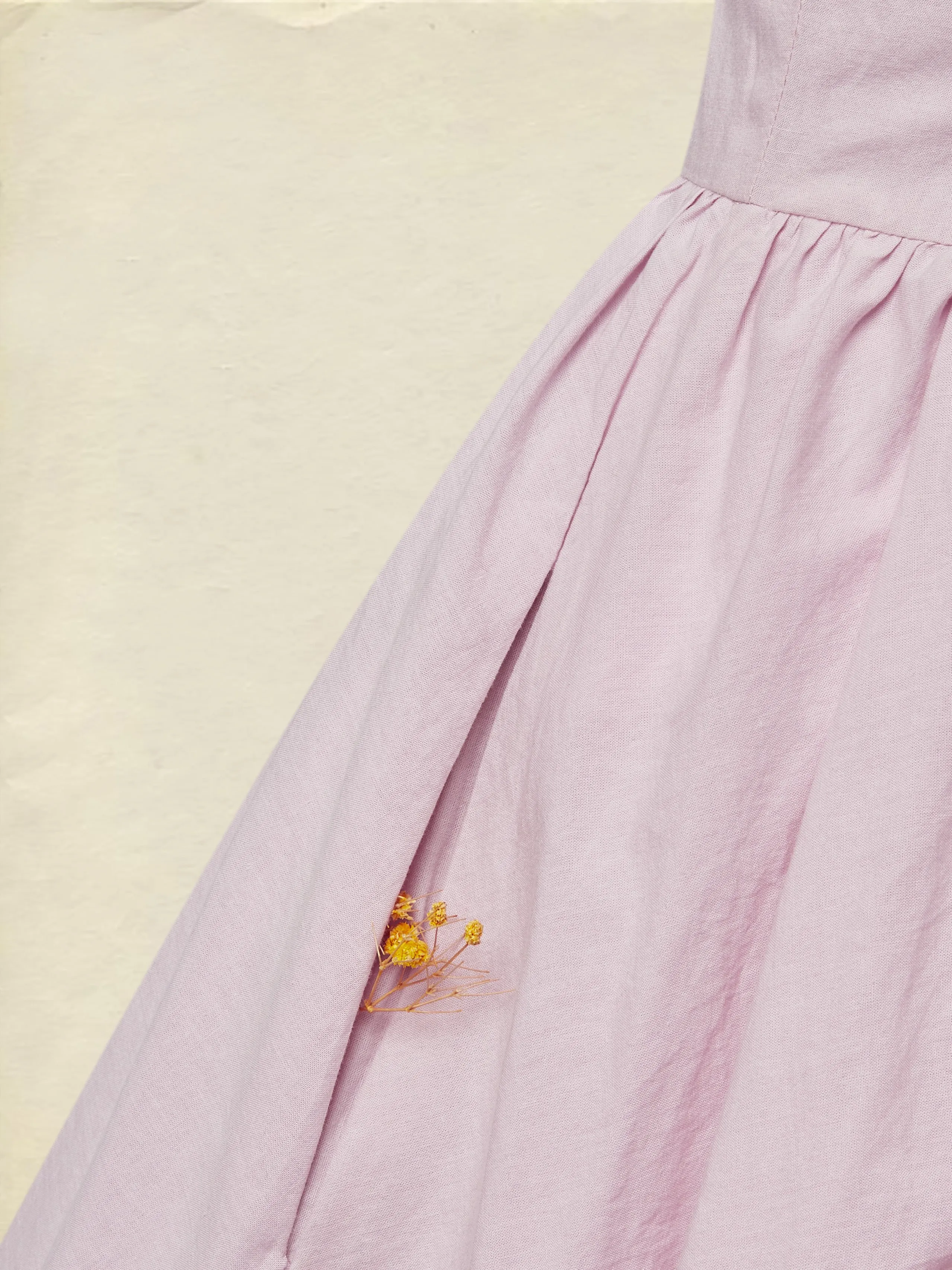 Cotton Maxi Dress, Short Sleeve, V neck, Plain, Vintage, Purple - Purple