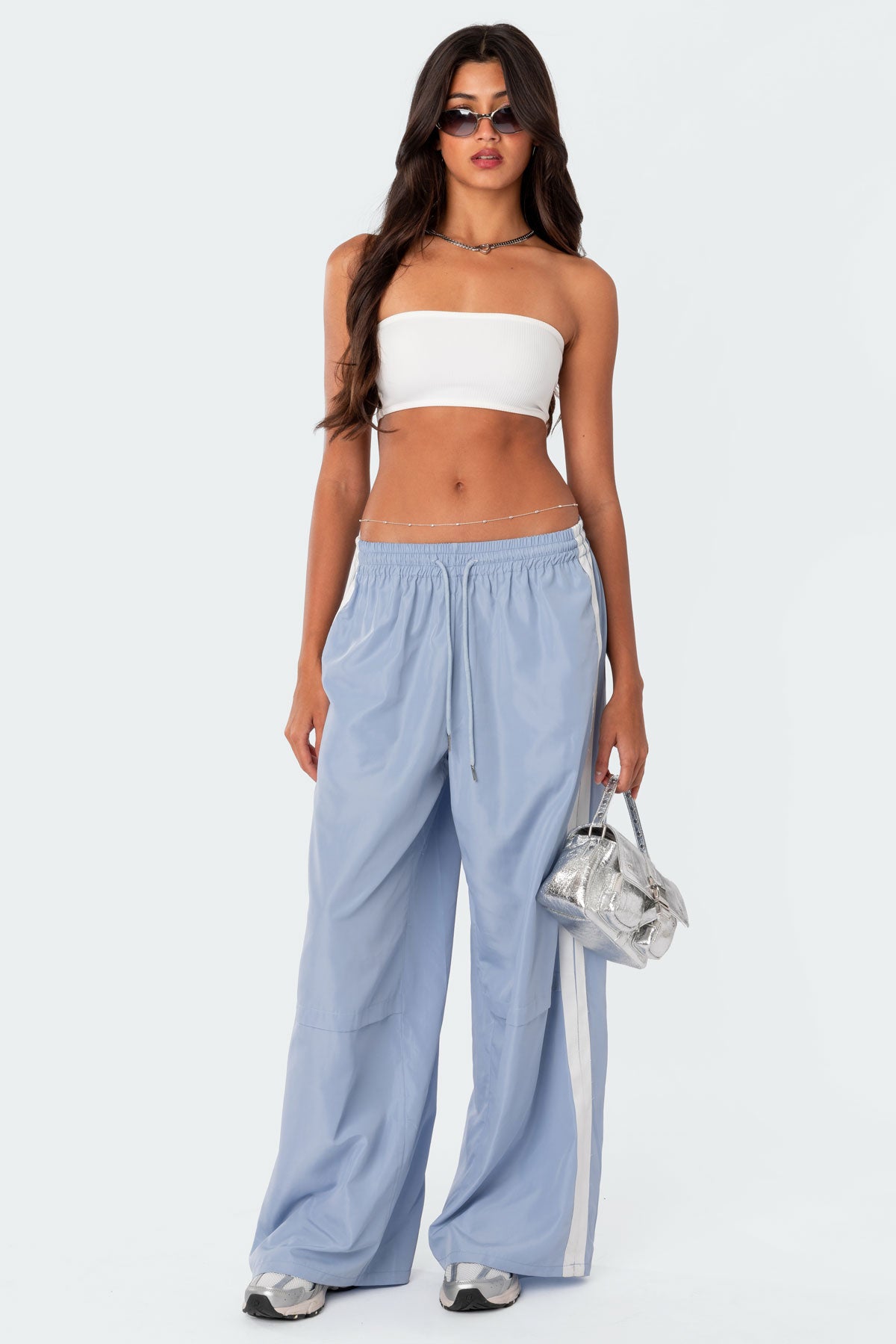Fauna Nylon Track Pants - LIGHT BLUE
