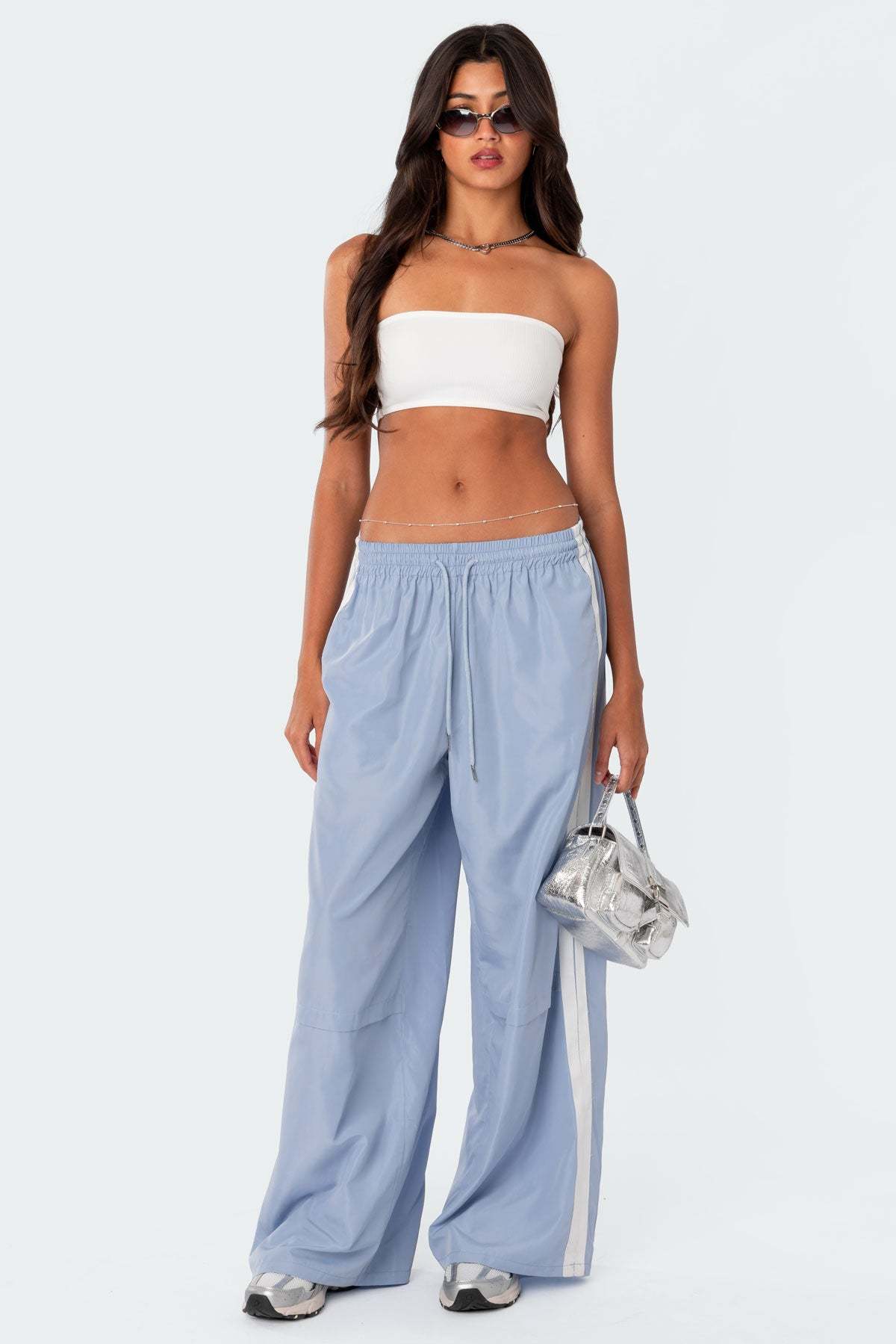 Fauna Nylon Track Pants - LIGHT BLUE