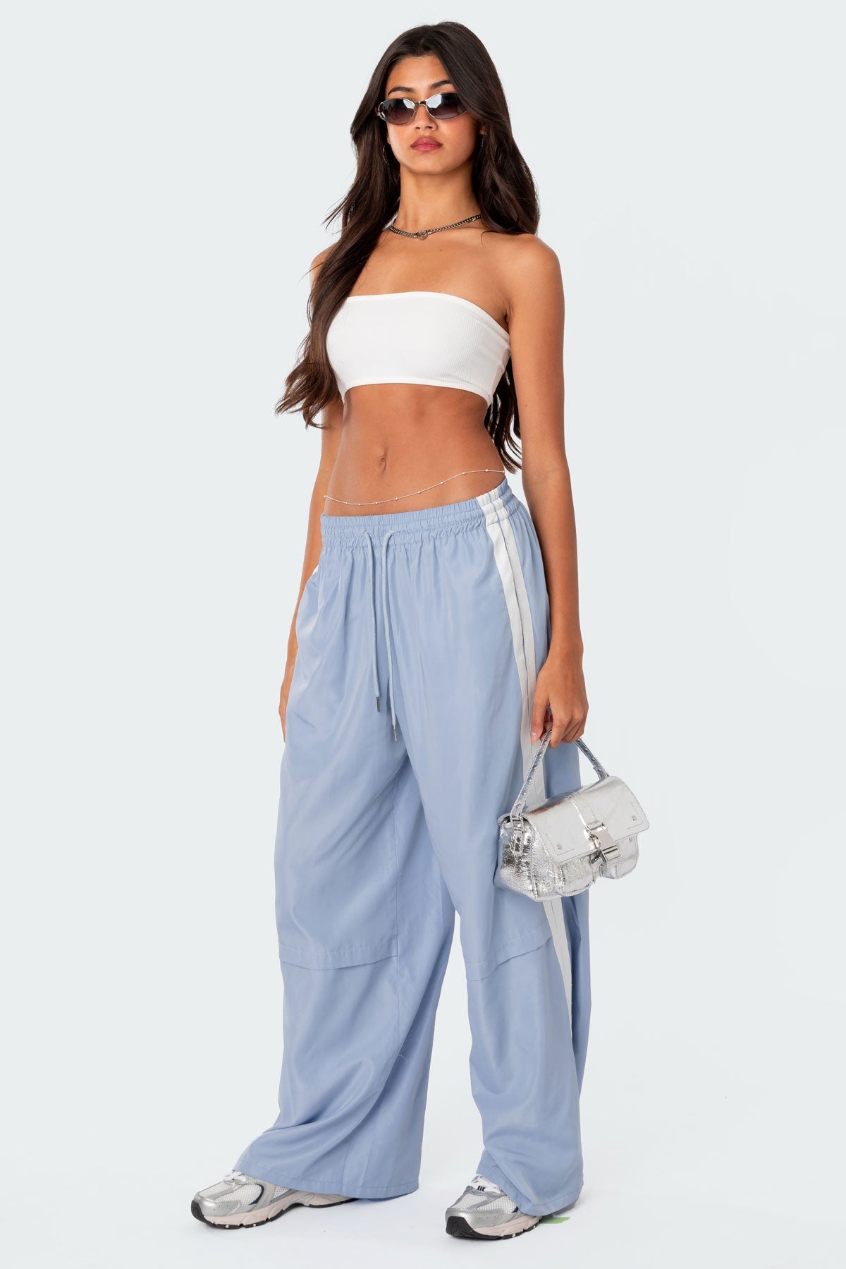 Fauna Nylon Track Pants - LIGHT BLUE