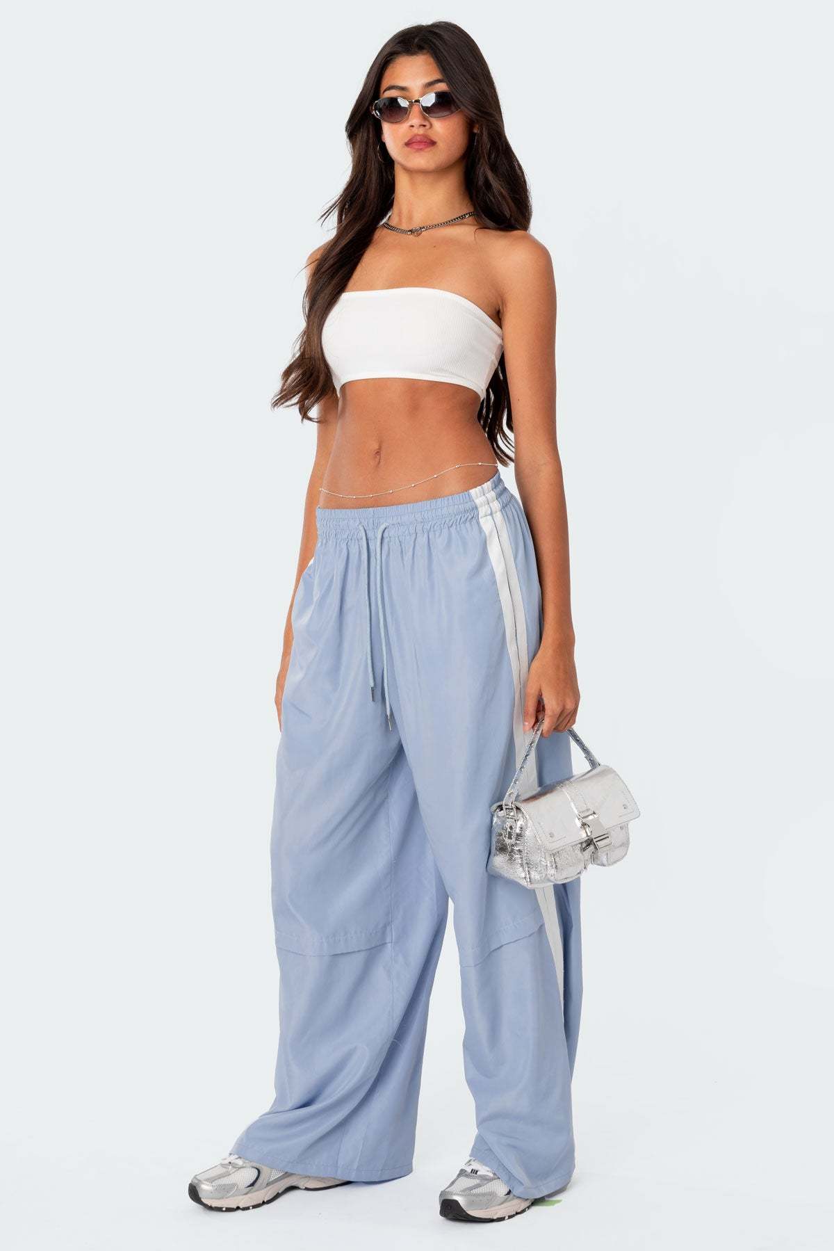 Fauna Nylon Track Pants - LIGHT BLUE