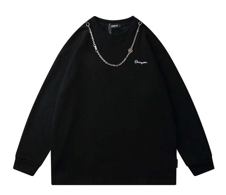 Spring Bottoming Shirt Necklace Design Round Neck Sweater Men And Wome