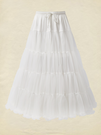 Jane Collection - Multi-Layered Petticoat for Effortless Volume-White - White