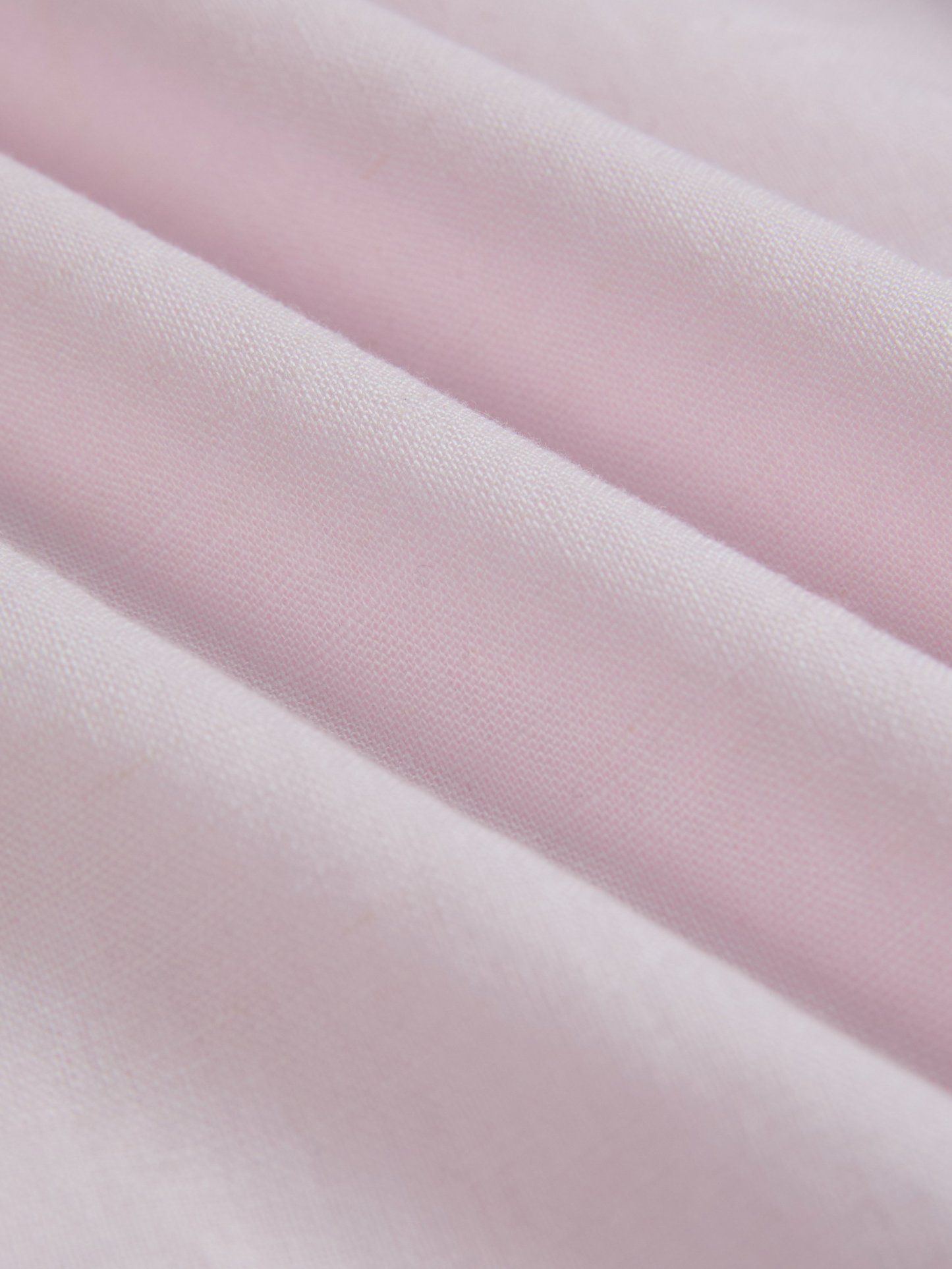 Midi Linen Dress, Half Sleeve, V Neck, Plain, Pocket Design, French Vintage, Light Pink - Light Pink
