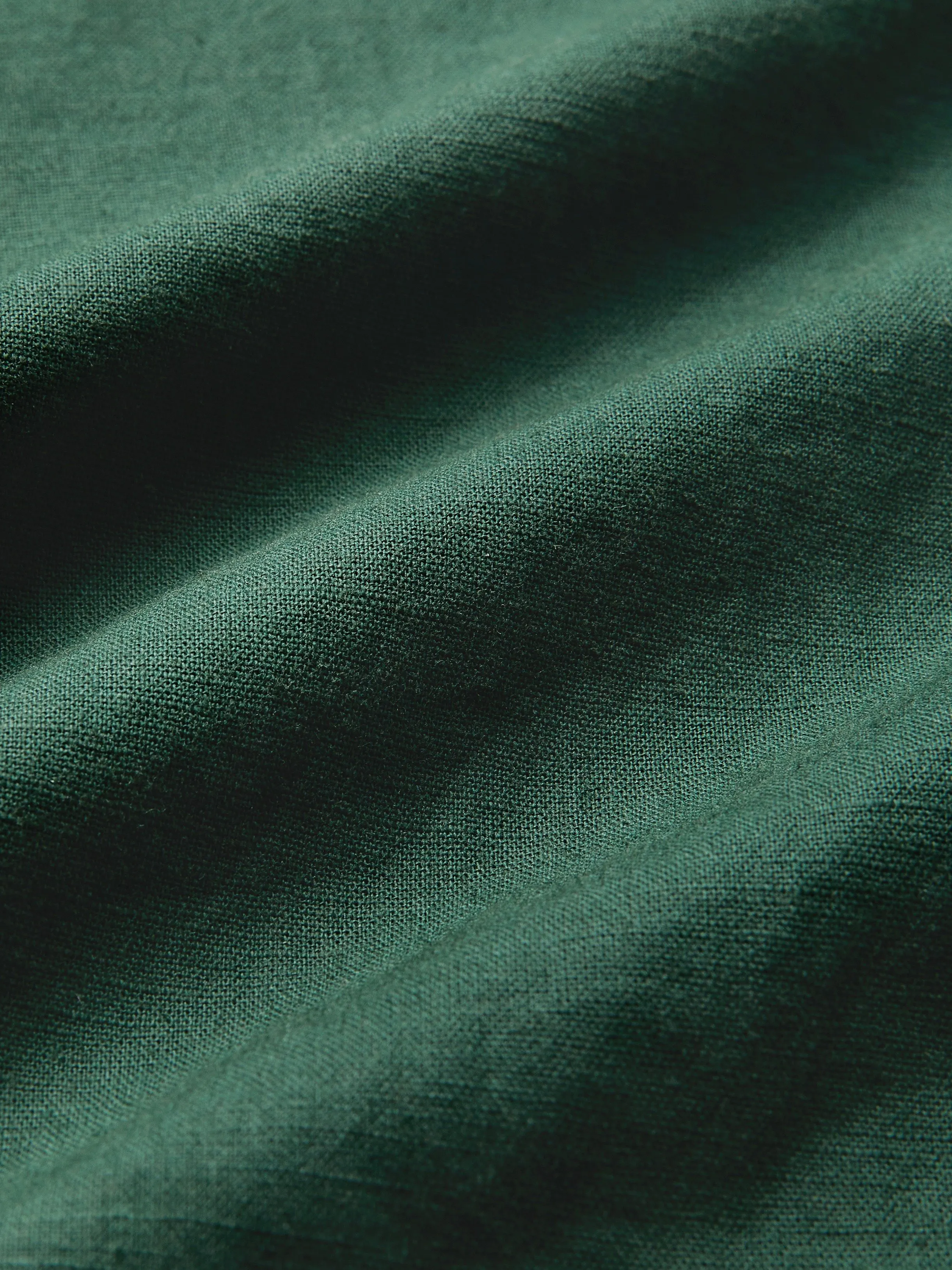 Linen Jumpsuit , Sleeveless, V Neck, Plain, Button Design, Vintage, Green - Green