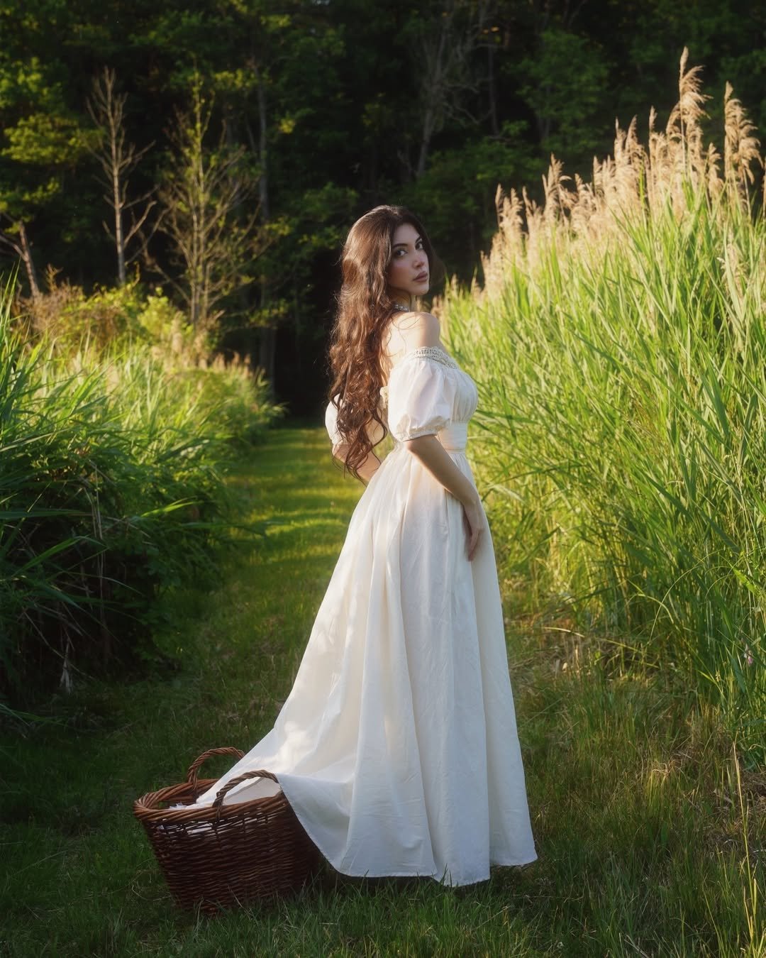 Linen Maxi Dress, Short Sleeve, Off The Shoulder, Plain, Vintage, Daily, White - As Picture