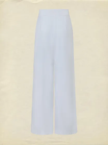 Cotton Pants, Plain, French Vintage, White - White