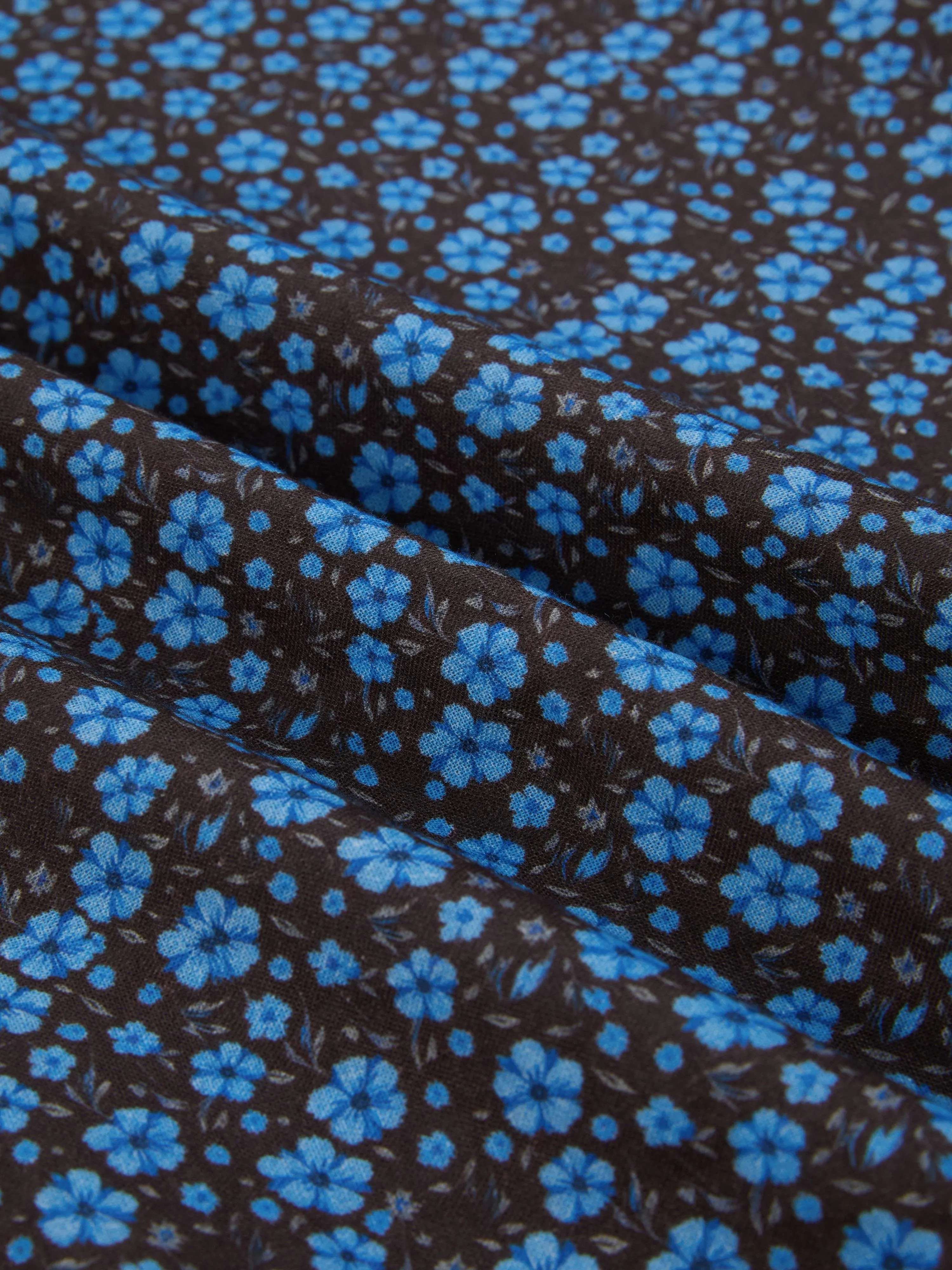 Maxi Cotton Dress, Sleeveless, V Neck, Floral, Lace, Vintage, Blue - Blue