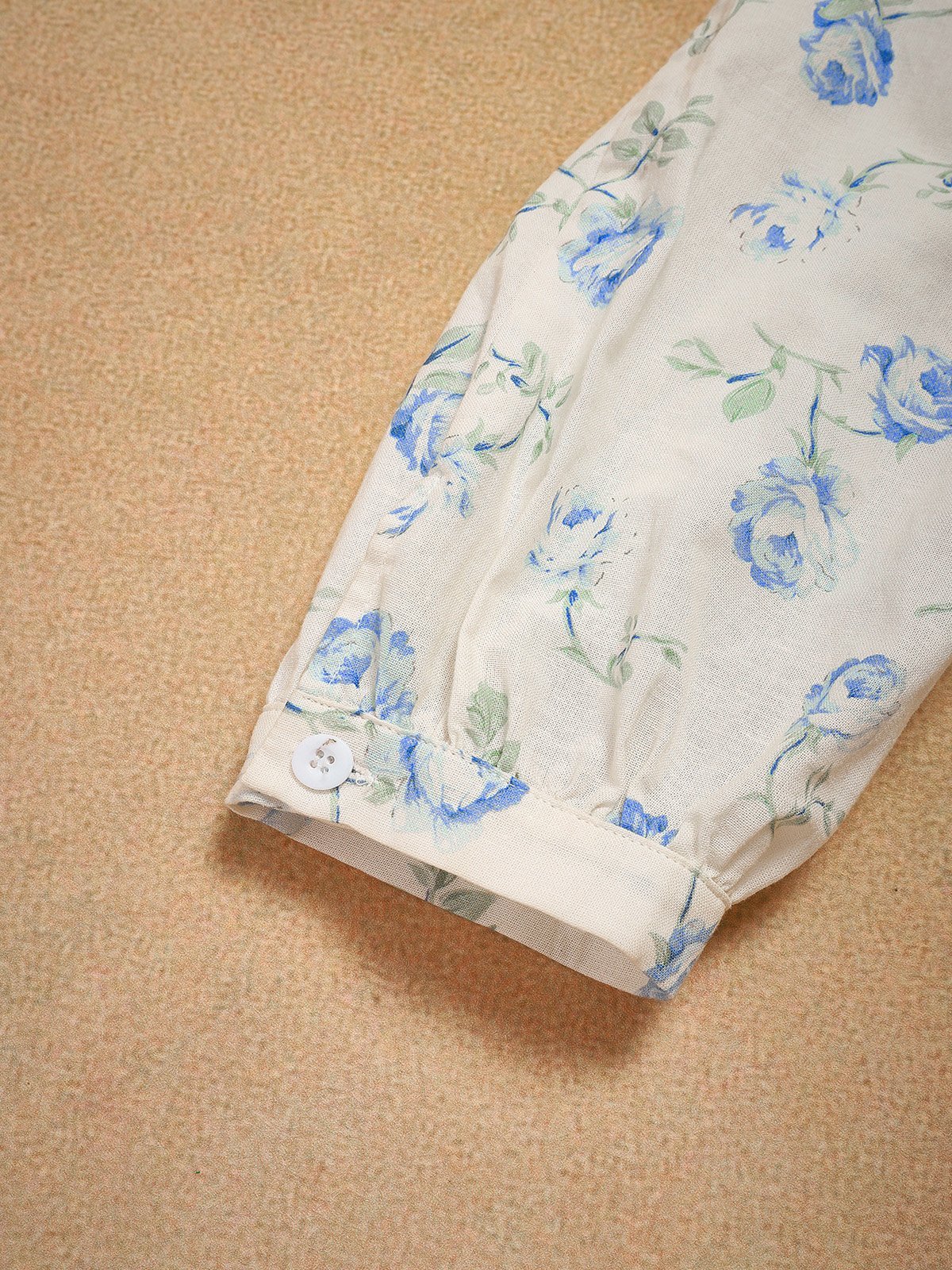 Maxi Linen Dress, 3/4 Sleeves, V Neck, Linen Blend, Blue - Blue