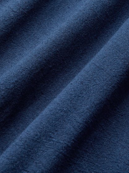 Linen Maxi Dress, Crew Neck, Half Sleeves, Belt, Victorian Style, Princess Dress, Blue - Blue