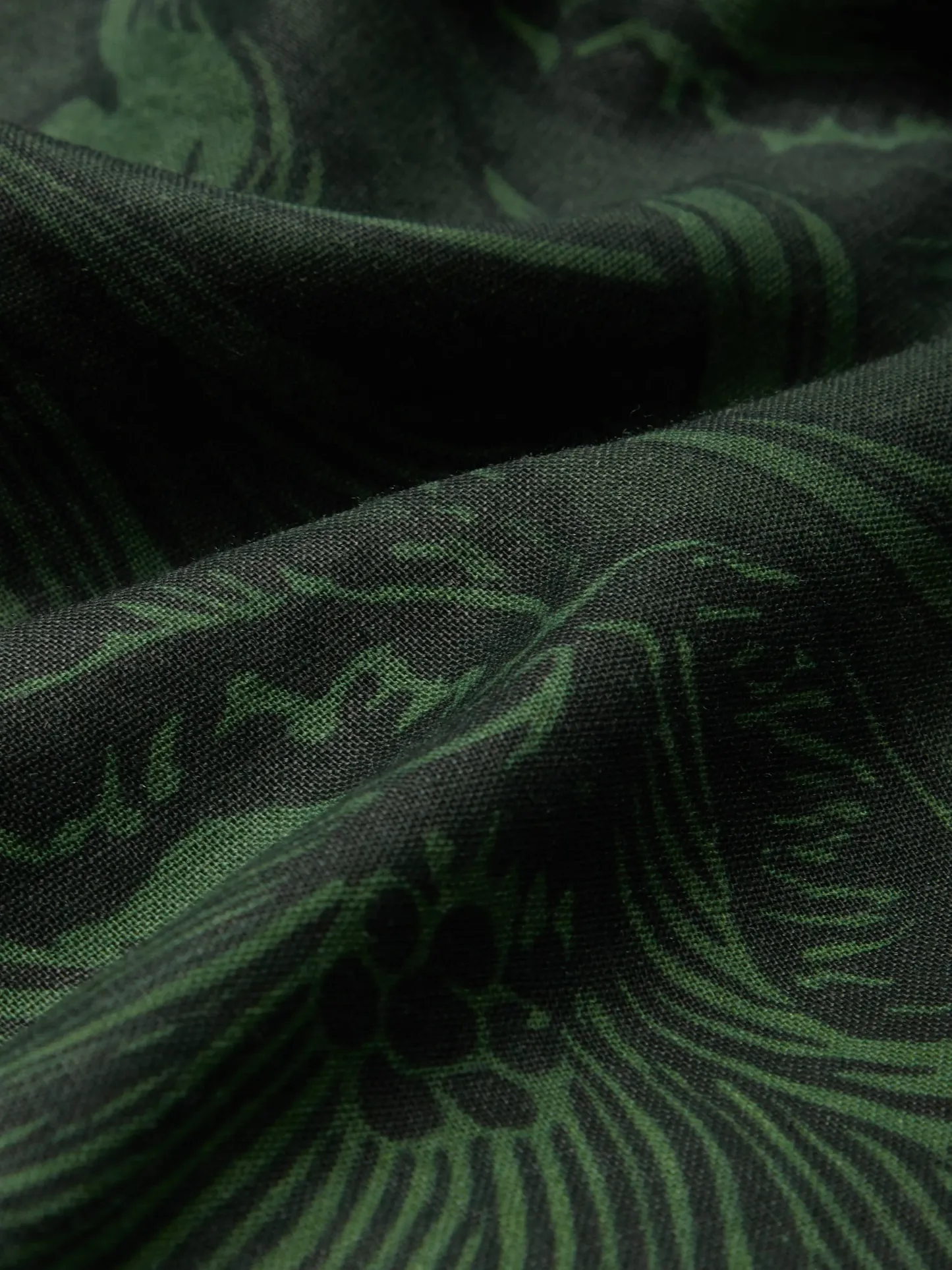 Maxi Linen Dress, Half Sleeve, V Neck, Floral, Vacation, Vintage, Deep Green - Deep Green