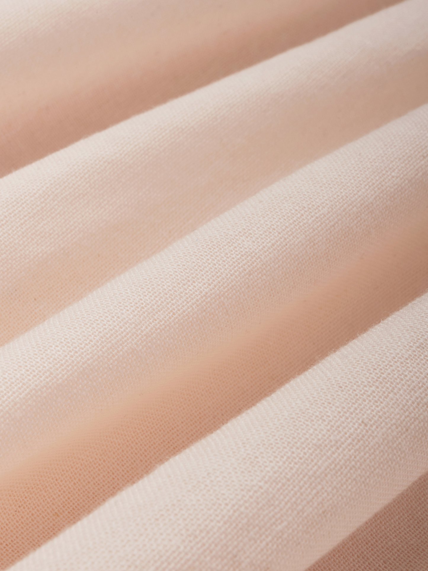 Linen Midi Dress, Short Sleeve, Lace Collar, Plain, Vintage, Light Pink - Light Pink