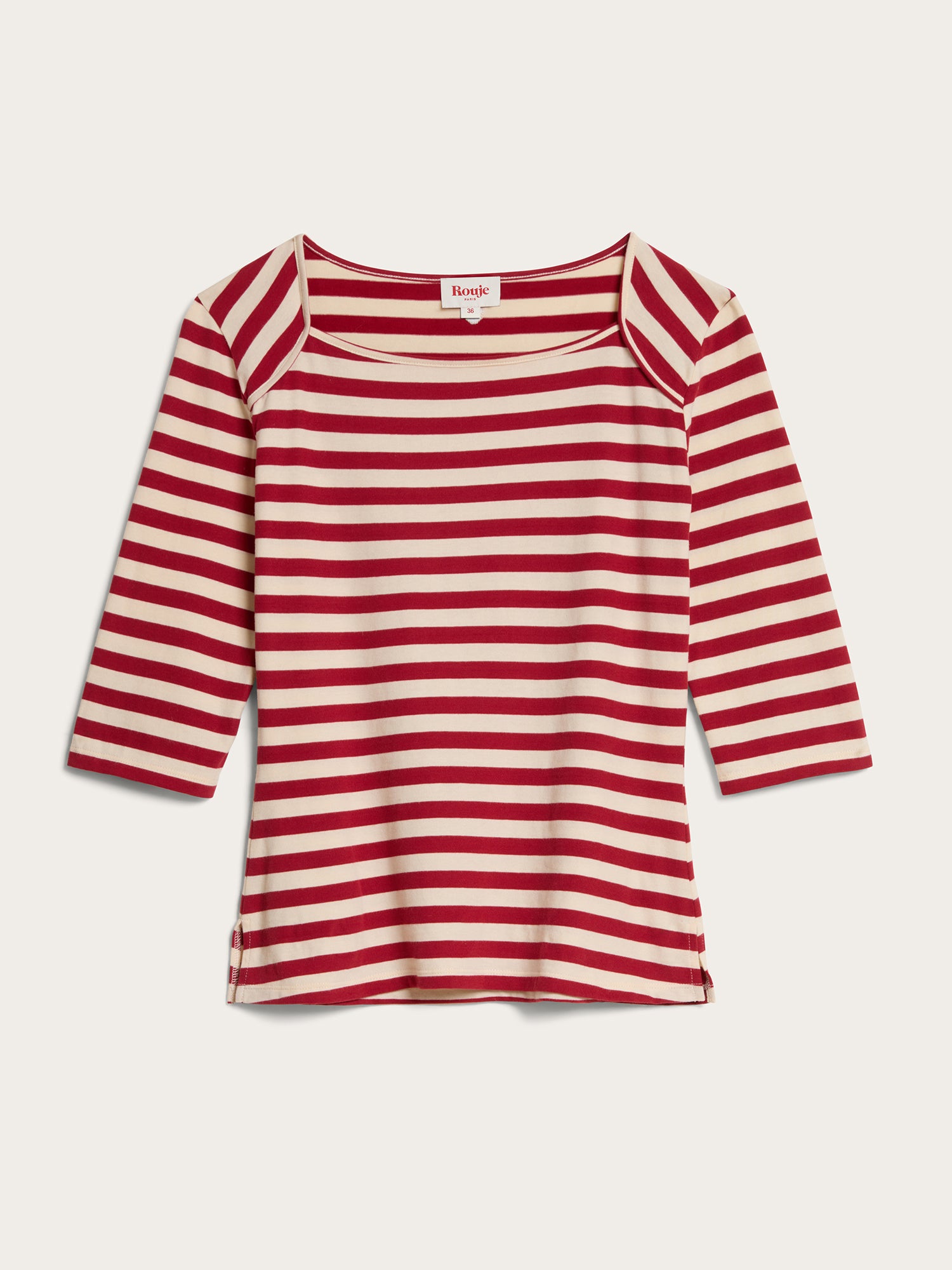 T-shirt ABEL - Rayé Rouge
