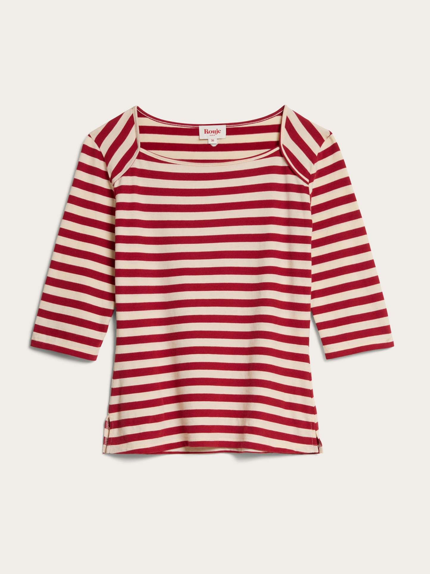 T-shirt ABEL - Rayé Rouge
