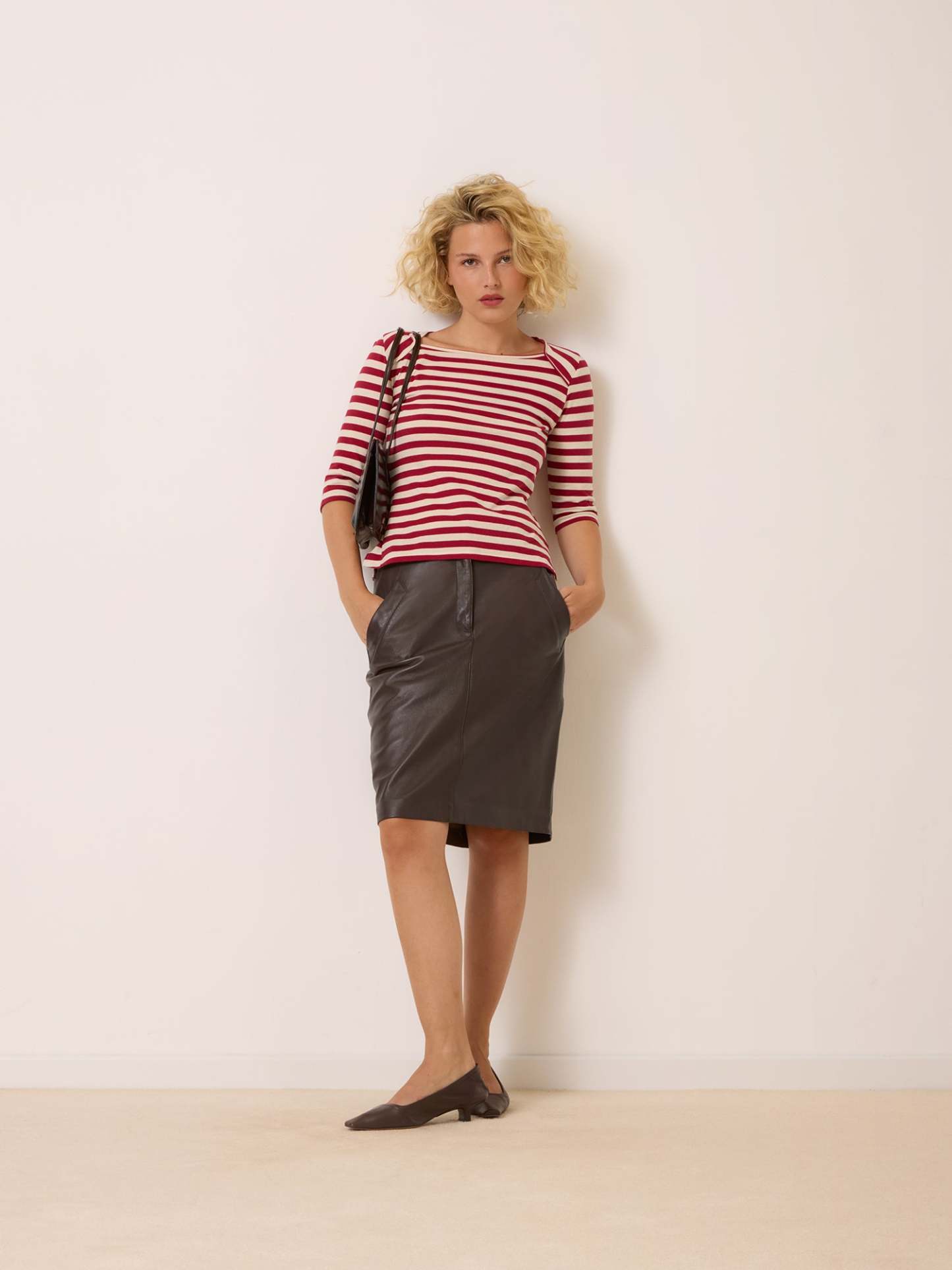 Jupe RENEE - CUIR CACHOU