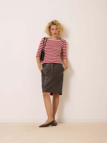 Jupe RENEE - CUIR CACHOU