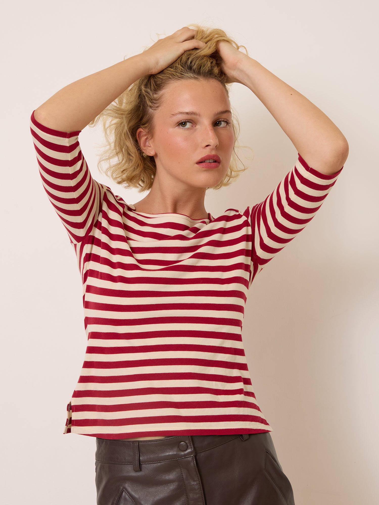 T-shirt ABEL - Rayé Rouge