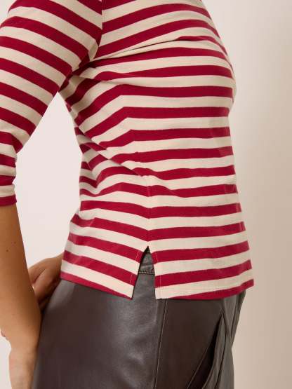 T-shirt ABEL - Rayé Rouge