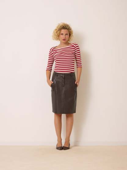 Jupe RENEE - CUIR CACHOU