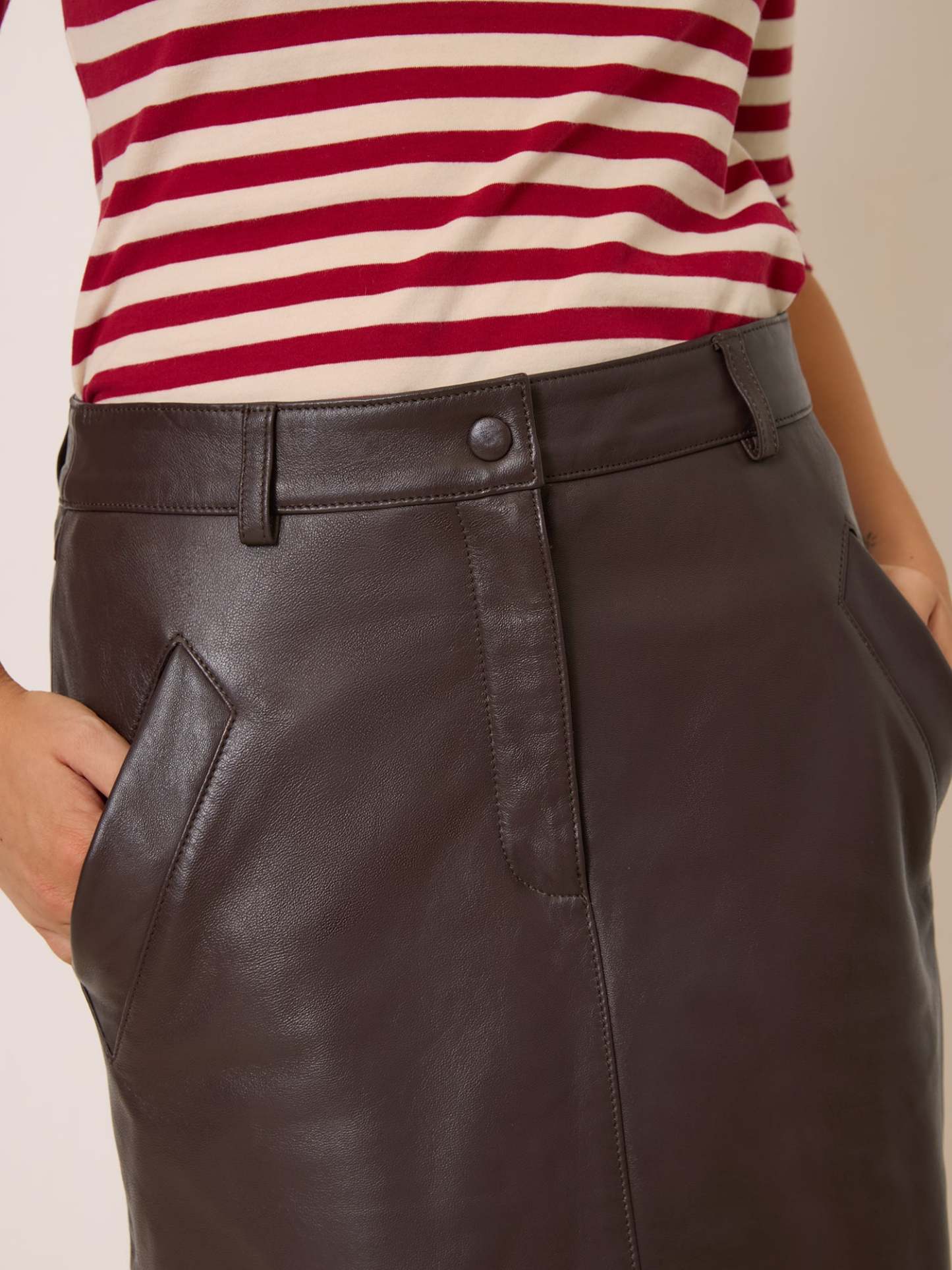 Jupe RENEE - CUIR CACHOU