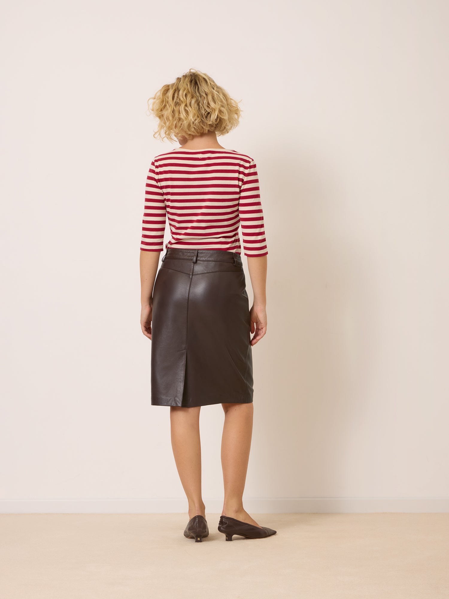 Jupe RENEE - CUIR CACHOU