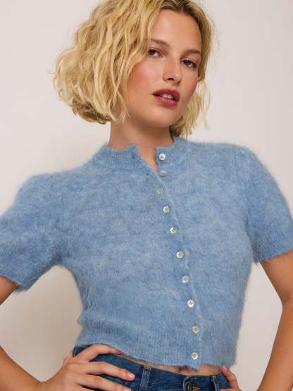 Cardigan ABELINA - Uni Bleu