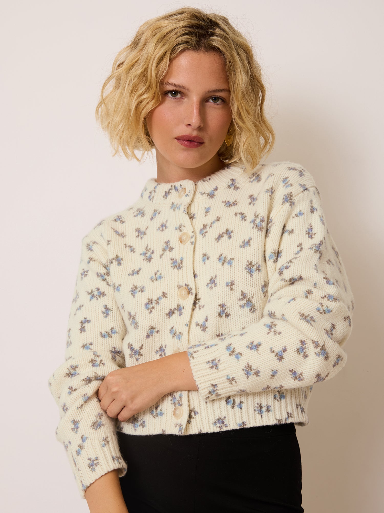 Cardigan ANIL - MIDNIGHTBLOOM ECRU