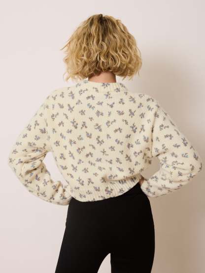 Cardigan ANIL - MIDNIGHTBLOOM ECRU