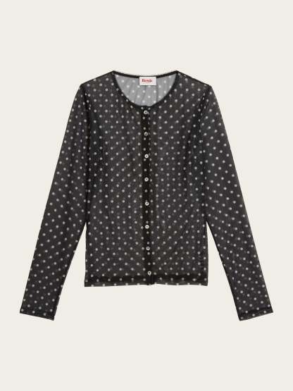 Top BARCLEY - Pois Carmen Noir