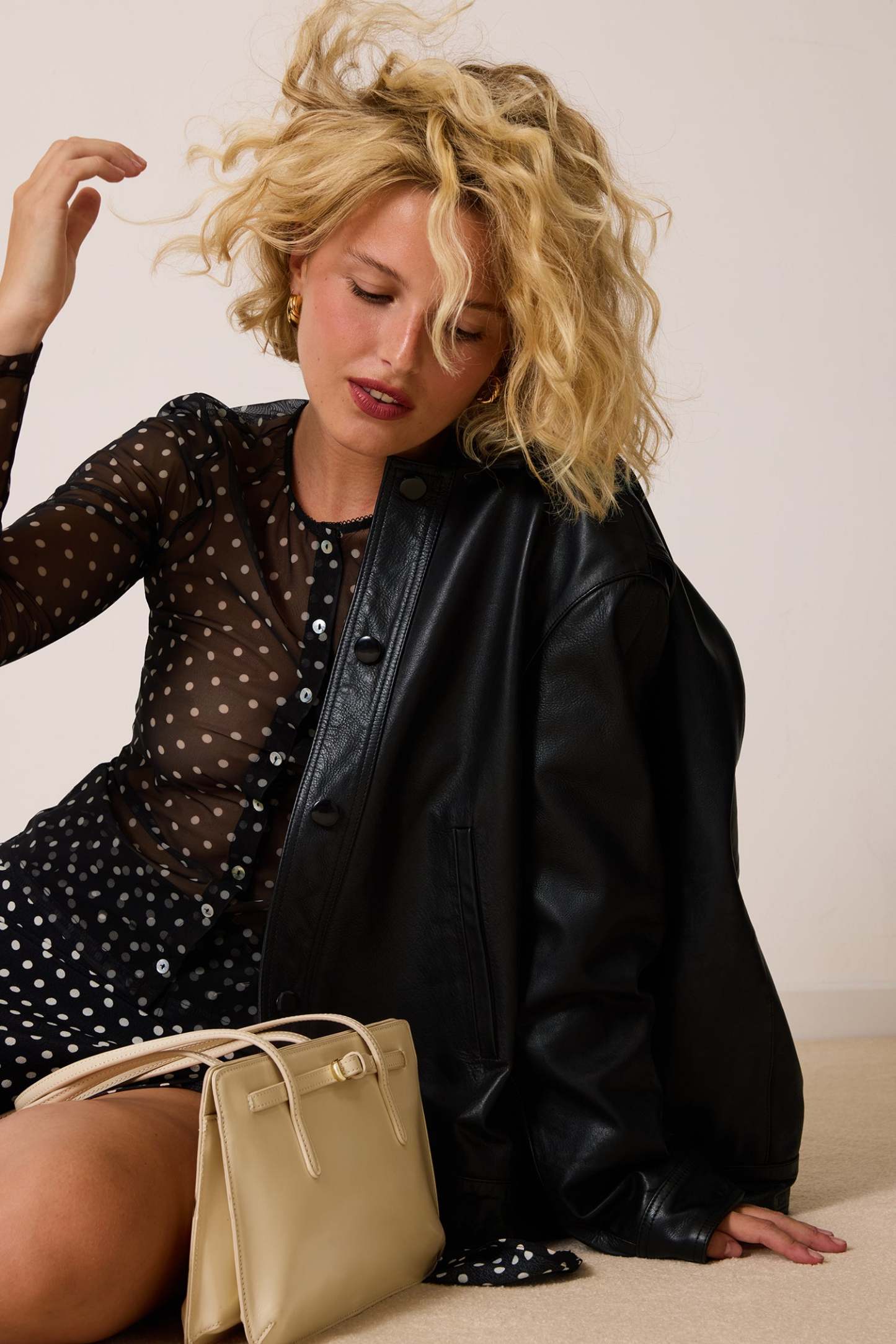 Top BARCLEY - Pois Carmen Noir