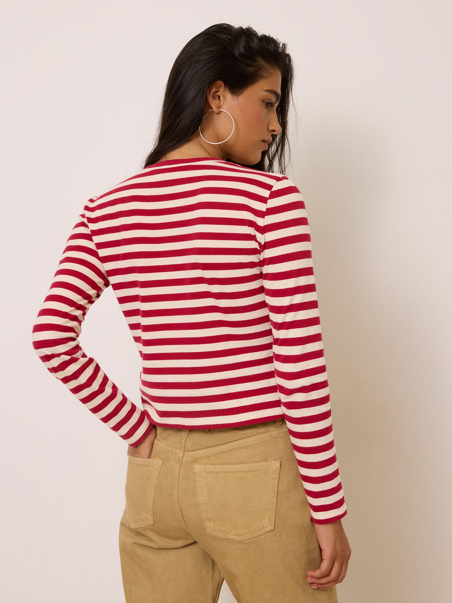 Cardigan BELLA - Rayé Rouge