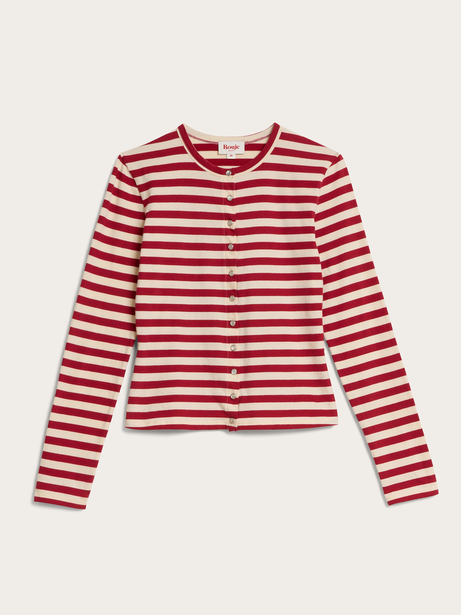 Cardigan BELLA - Rayé Rouge