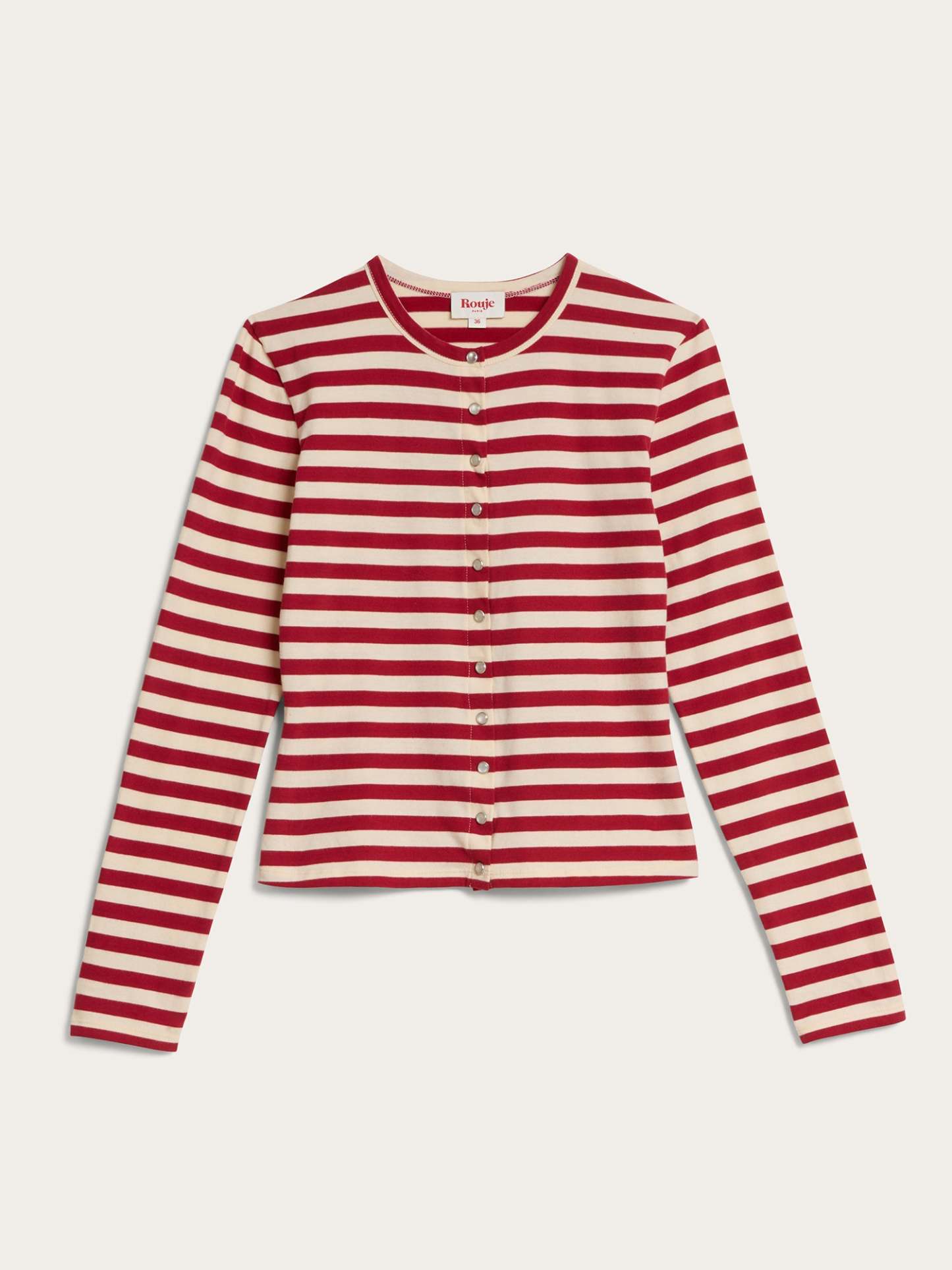Cardigan BELLA - Rayé Rouge
