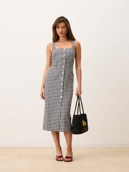 Robe BENEDICTA - Vichy Noir
