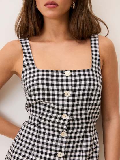 Robe BENEDICTA - Vichy Noir