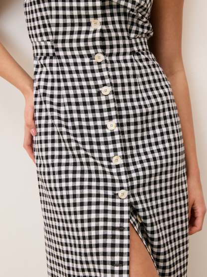Robe BENEDICTA - Vichy Noir