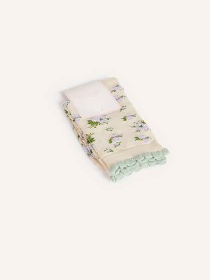 Chaussettes BETSY - Bouquet Hiver Ecru