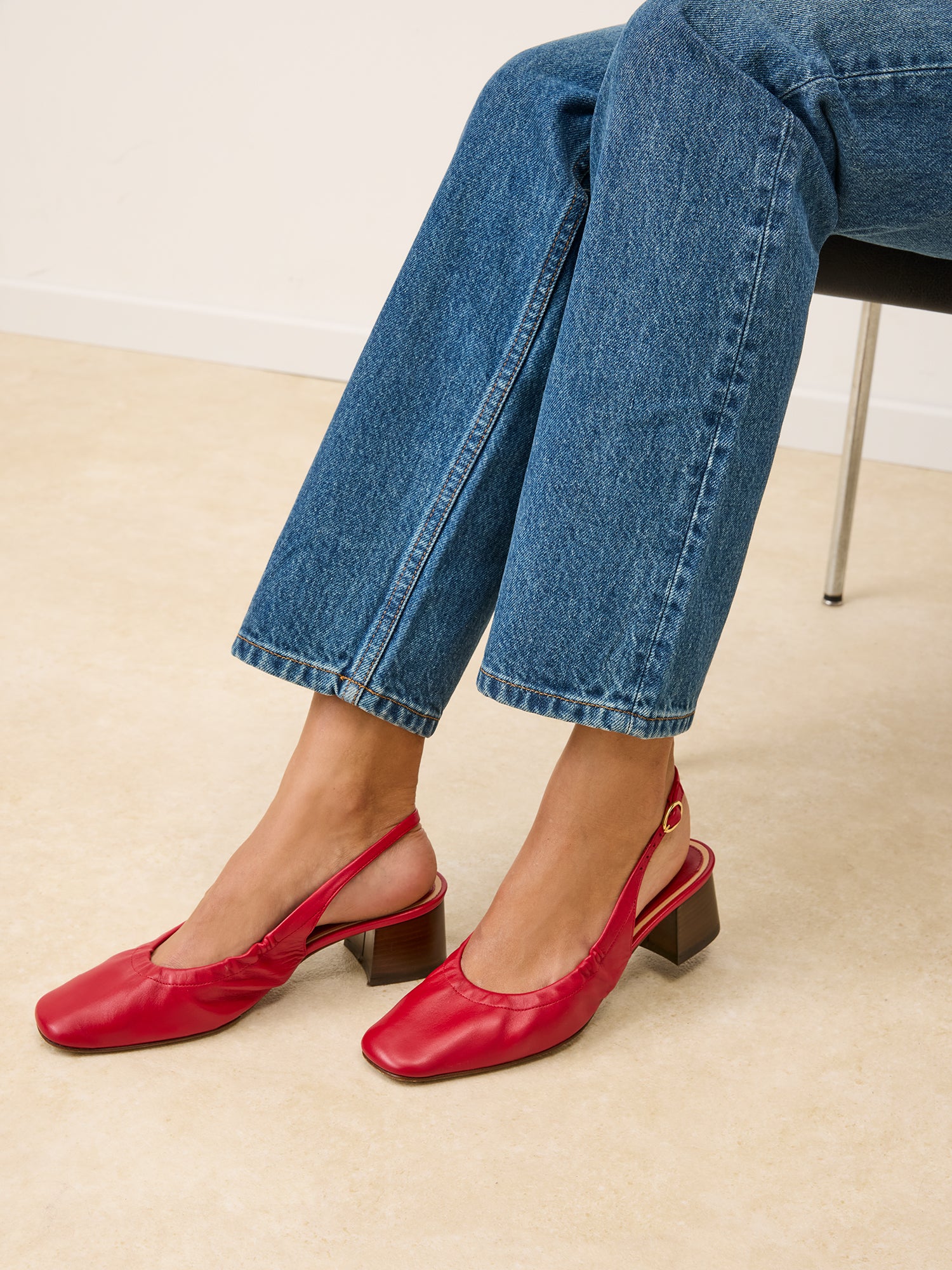 Slingbacks CATALANE - Cuir Rouge